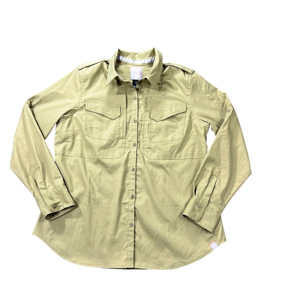 5.11 Tactical Womens Large Spitfire Shooting Shirt Long Sleeve Green Style 62377